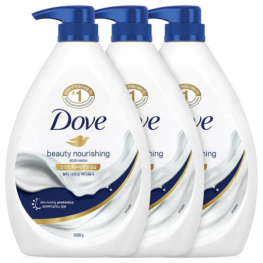 Dove Beauty Nourishing Body Wash 1000ml 3Pcs